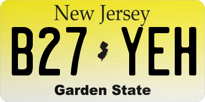NJ license plate B27YEH