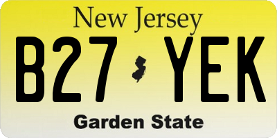 NJ license plate B27YEK