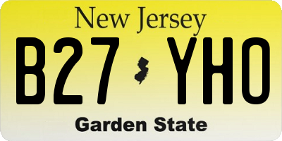 NJ license plate B27YHO