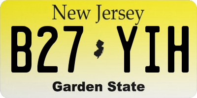 NJ license plate B27YIH