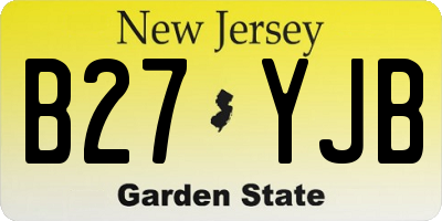 NJ license plate B27YJB