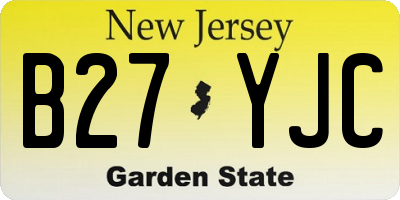 NJ license plate B27YJC