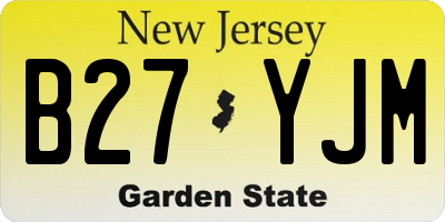 NJ license plate B27YJM
