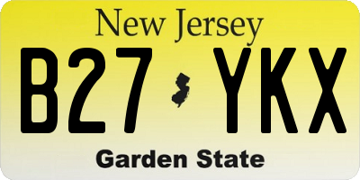 NJ license plate B27YKX