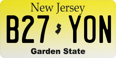 NJ license plate B27YON