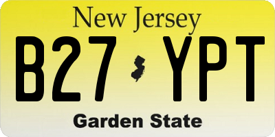 NJ license plate B27YPT