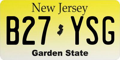 NJ license plate B27YSG