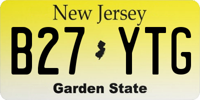 NJ license plate B27YTG