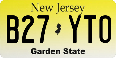 NJ license plate B27YTO