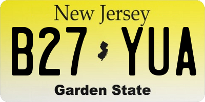 NJ license plate B27YUA