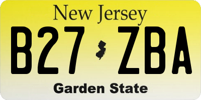 NJ license plate B27ZBA