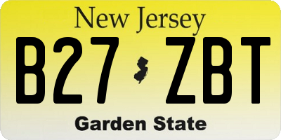 NJ license plate B27ZBT