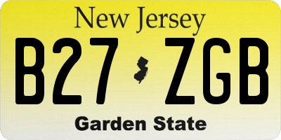 NJ license plate B27ZGB