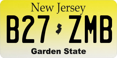 NJ license plate B27ZMB