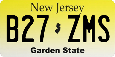 NJ license plate B27ZMS