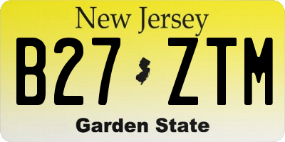 NJ license plate B27ZTM