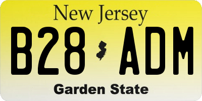 NJ license plate B28ADM