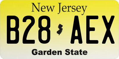 NJ license plate B28AEX