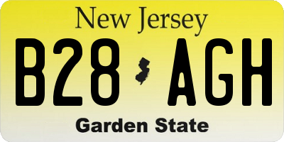 NJ license plate B28AGH