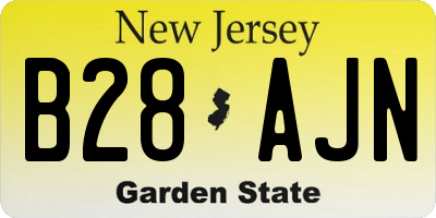 NJ license plate B28AJN