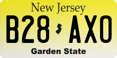 NJ license plate B28AXO