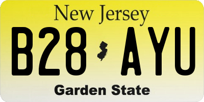 NJ license plate B28AYU