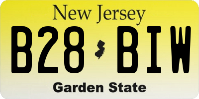 NJ license plate B28BIW