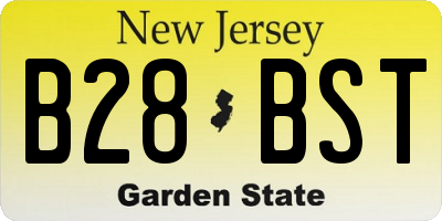 NJ license plate B28BST