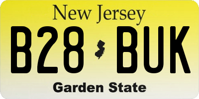 NJ license plate B28BUK