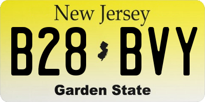 NJ license plate B28BVY