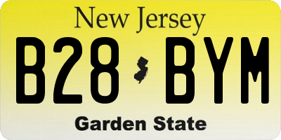 NJ license plate B28BYM