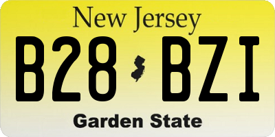 NJ license plate B28BZI