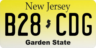 NJ license plate B28CDG