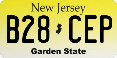NJ license plate B28CEP