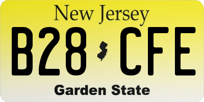 NJ license plate B28CFE