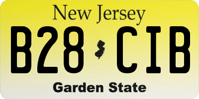 NJ license plate B28CIB