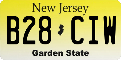 NJ license plate B28CIW