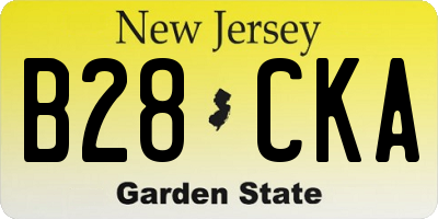 NJ license plate B28CKA