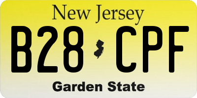 NJ license plate B28CPF