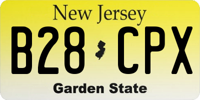 NJ license plate B28CPX