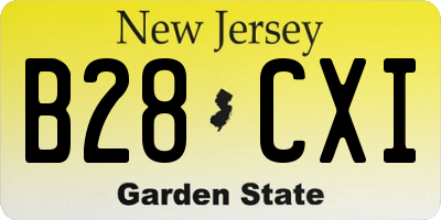 NJ license plate B28CXI