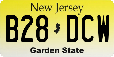 NJ license plate B28DCW