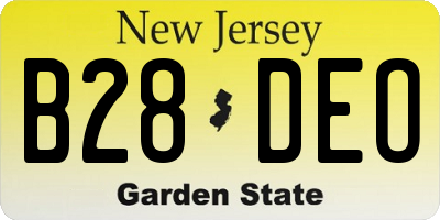 NJ license plate B28DEO