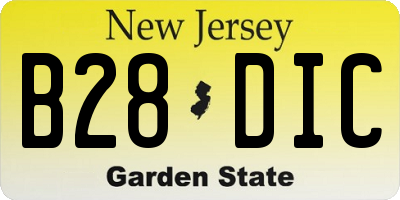 NJ license plate B28DIC