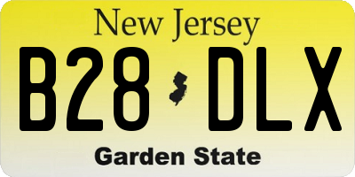 NJ license plate B28DLX