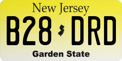 NJ license plate B28DRD