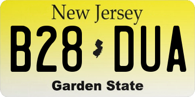 NJ license plate B28DUA