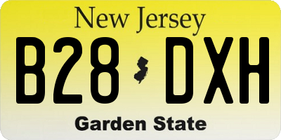 NJ license plate B28DXH