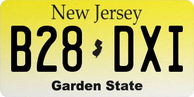 NJ license plate B28DXI