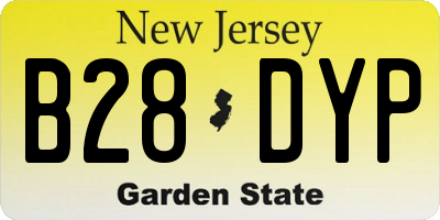NJ license plate B28DYP